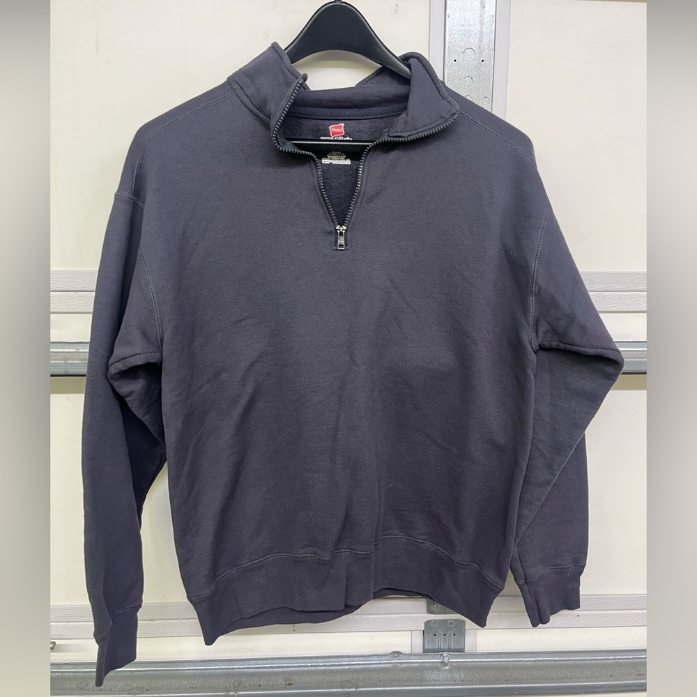 Hanes Charcoal Quarter Zip-Up Sweatshirt